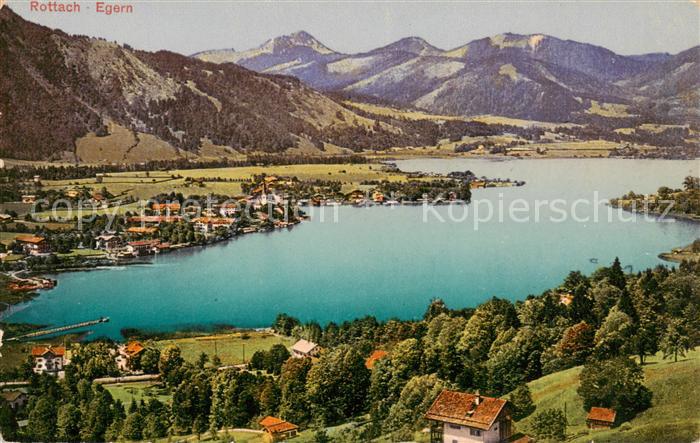 Rottach-Egern Panorama Blick ueber den Tegernsee Alpen
