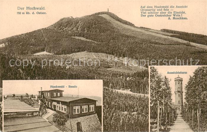 Hochwald Zittau Lausitz Hochwaldbaude Aussichtsturm Landschaftspanorama Silesia