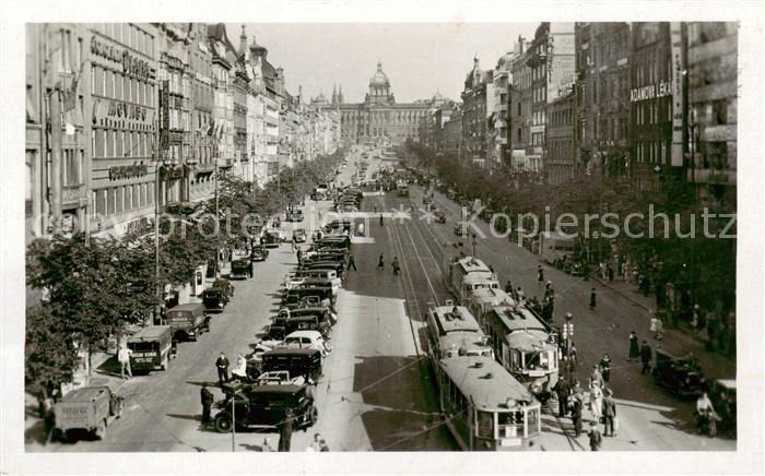 Praha Prahy Prague Vaclavske namesti Wenzelsplatz Strassenbahn