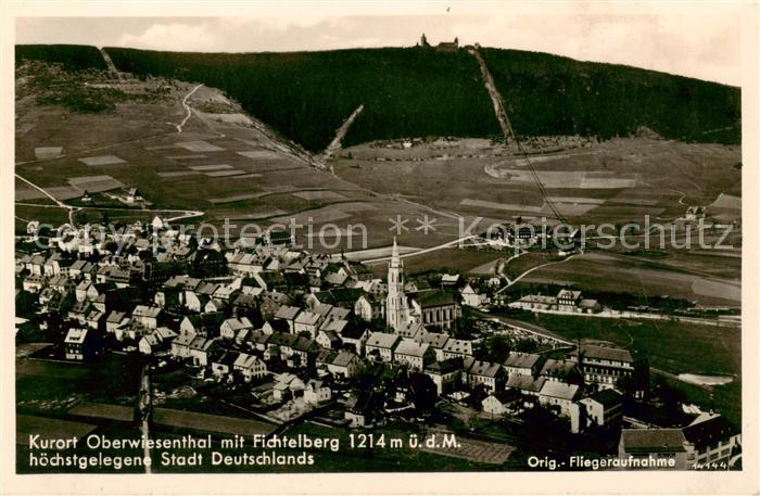 Oberwiesenthal Erzgebirge Panorama Kurort mit Fichtelberg Original Fliegeraufnah