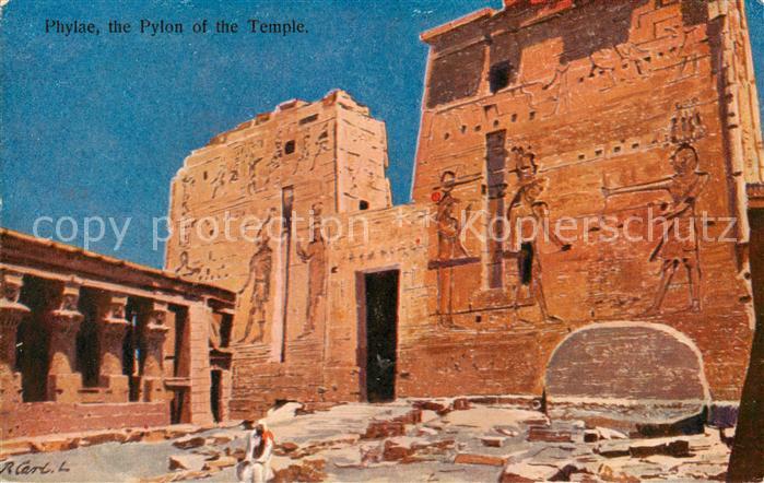 Phylae Egypt The Pylon of the Temple Kuenstlerkarte Serie No. 1004/6