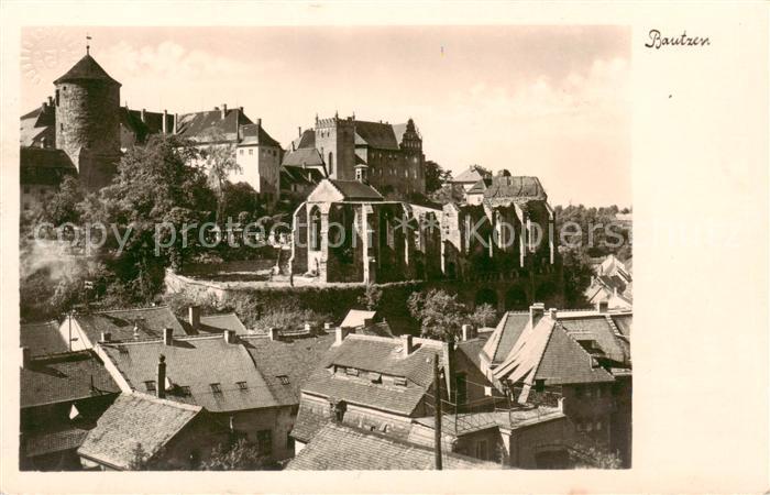 Bautzen Sachsen Ruine der Nicolaikirche mit Friedhof Silesia Karte Nr. 2432