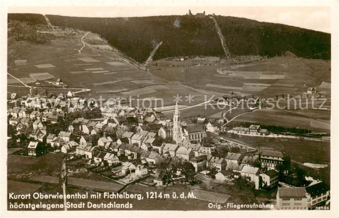 Oberwiesenthal Erzgebirge Panorama Kurort mit Fichtelberg Original Fliegeraufnah