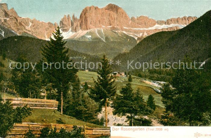 Rosengarten Catinaccio Dolomiti IT Landschaftspanorama Dolomiten
