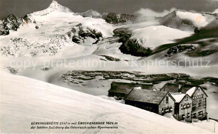 Neukirchen Grossvenediger Kuersingerhuette mit Grossvenediger Winterpanorama