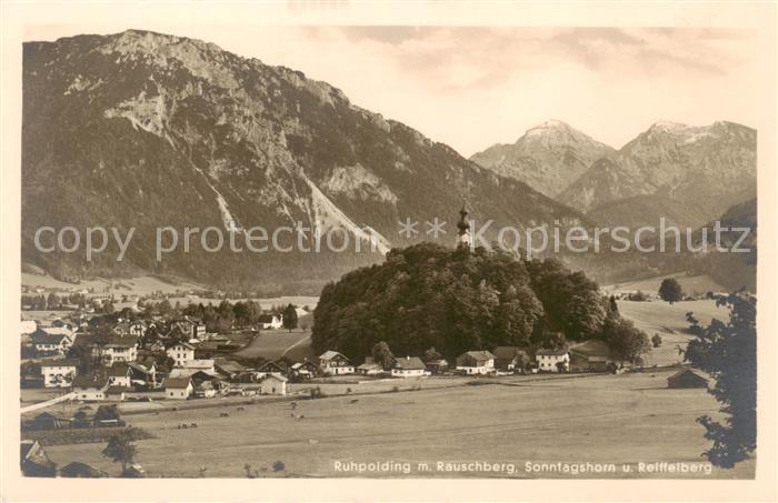 Ruhpolding Bayern mit Rauschberg Sonntagshorn und Reiffelberg
