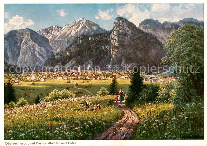 OBERAMMERGAU Bayern mit Passionstheater und Kofel