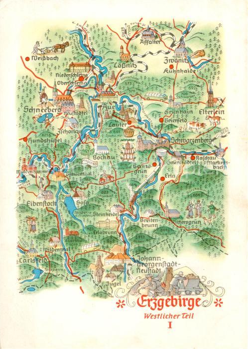 Erzgebirge Region Gebietskarte