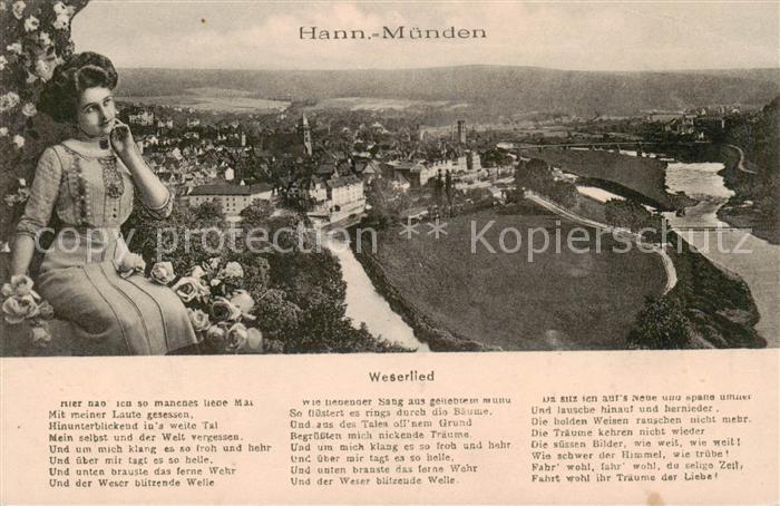 Hann. Muenden Panorama Weserlied Feldpost