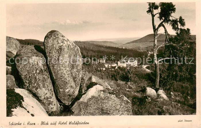 Schierke Harz Blick auf Hotel Waldfrieden Feldpost