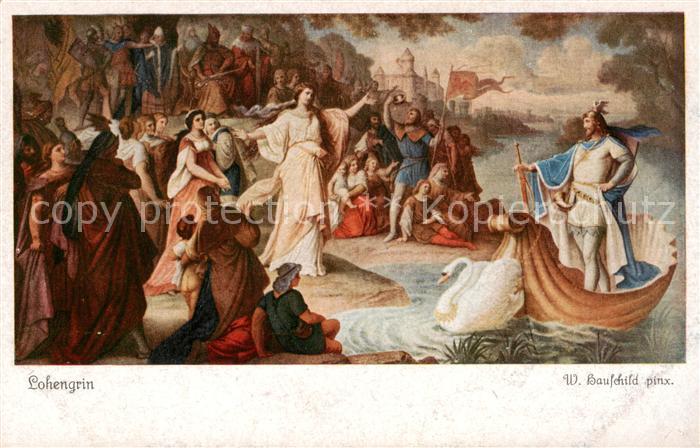 Worms Rhein Lohengrins Ankunft in Worms Gemaelde