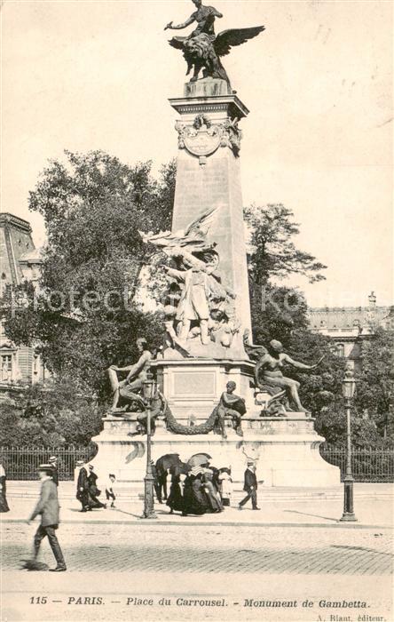 Paris 75 Place du Carrousel Monument de Gambetta