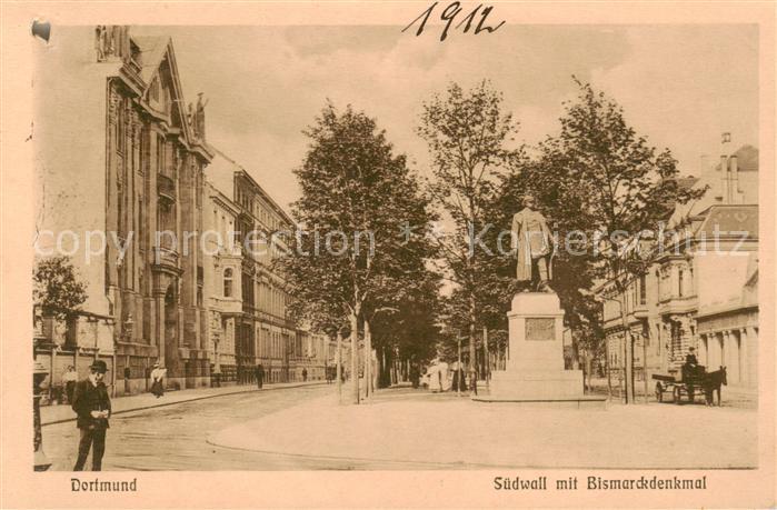 DORTMUND  CITY Suedwall mit Bismarckdenkmal