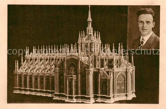 Duisburg  Ruhr Modell des Mailaender Doms in Laubsaege und Schnitzarbeit