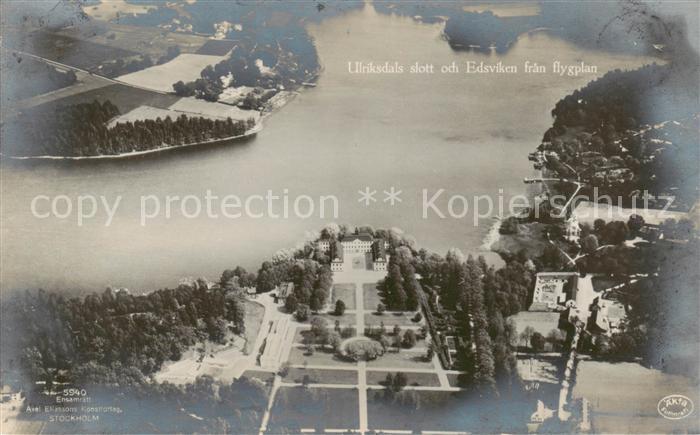 Ulriksdals Solna Sweden Slott och Edsviken Fliegeraufnahme