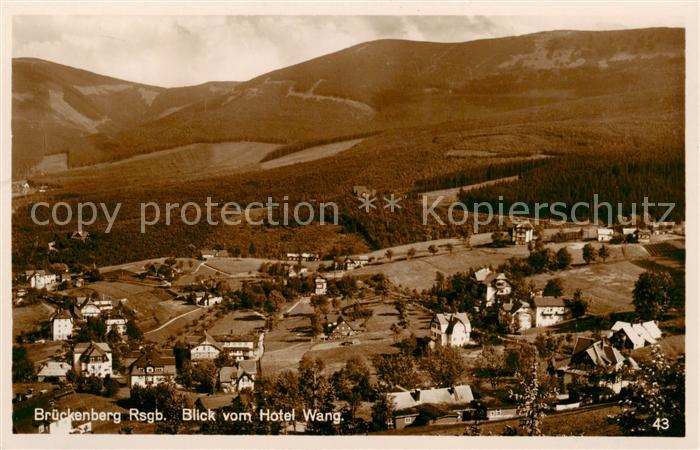 Brueckenberg Krummhuebel Riesengebirge PL Blick vom Hotel Wang