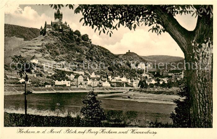 Kochem Cochem Mosel Blick auf Burg Cochem und Winnenburg