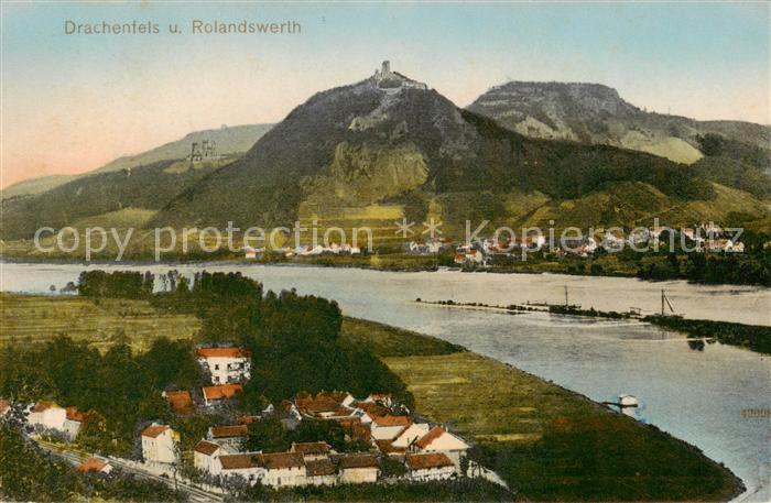 Koenigswinter Rhein Drachenfels und Rolandswerth
