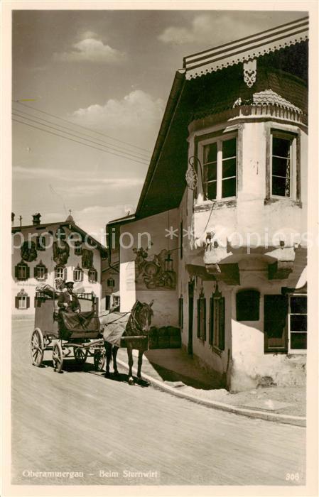 OBERAMMERGAU Bayern Beim Sternwirt Pferdekutsche