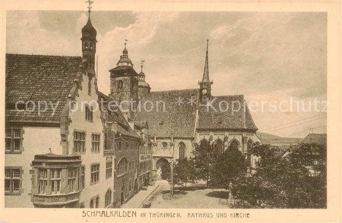 Schmalkalden Thueringen Rathaus und Kirche