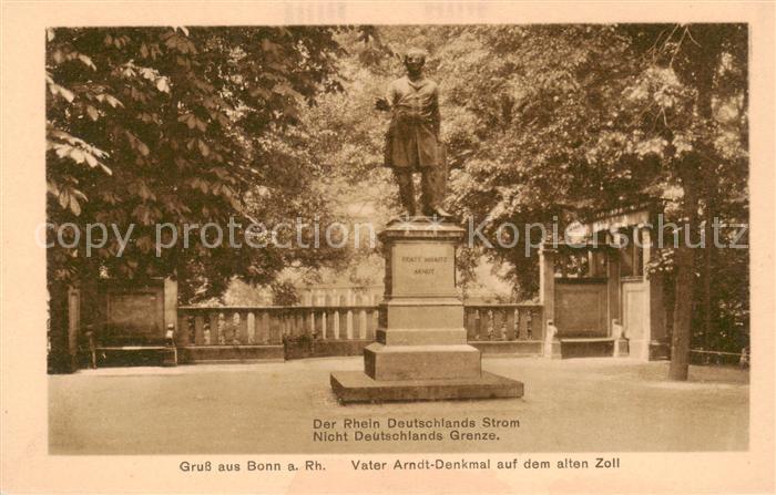Bonn Rhein Vater Arndt Denkmal auf dem alten Zoll