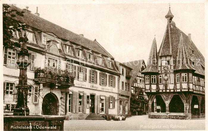 Michelstadt Marktplatz mit Rathaus