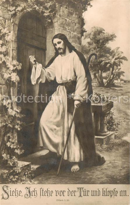Jesus Christus Christentum Siesse Ich steh vor der Tuer und Klopfe