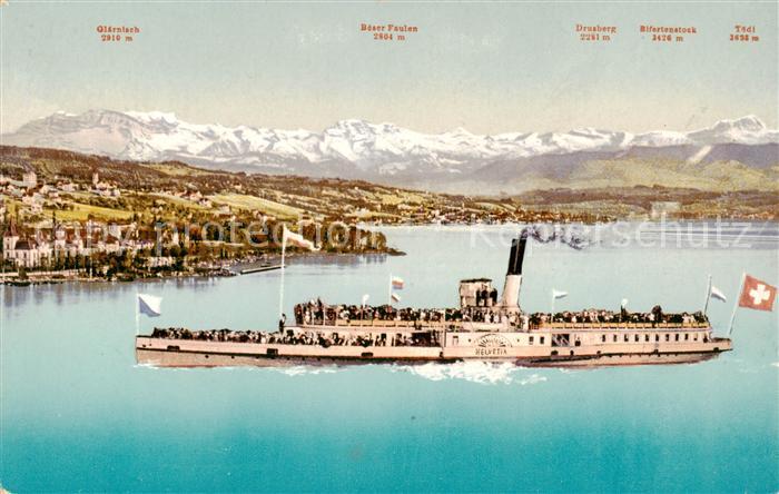 Dampfer Seitenrad Zuerichsee Helvetia