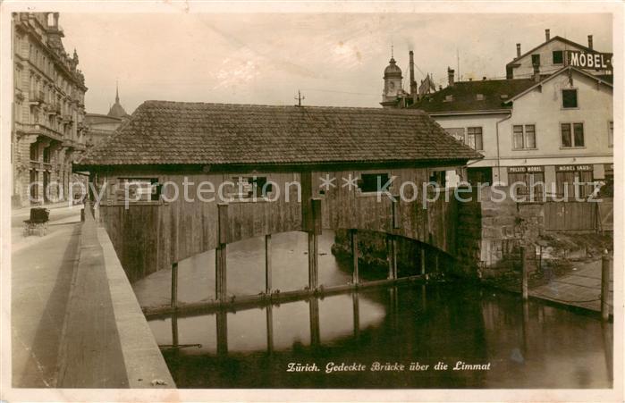 Bruecken Bridges Ponts Zuerich Grdeckte Bruecke Limmat