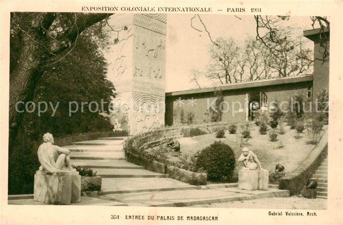 Exposition Coloniale Internationale Paris 1931 Entree du Parais de Madagascar
