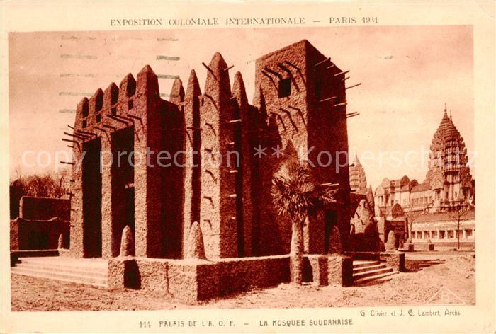 Exposition Coloniale Internationale Pari Palais de La. O.F. La Mosquee Soudanais