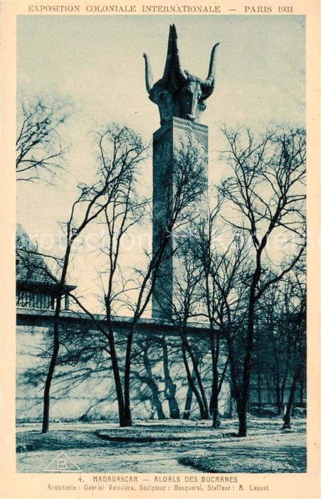 Exposition Coloniale Internationale Paris 1931 Madagascar Aloals des Bucranes