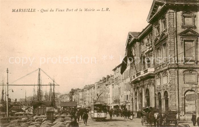 Strassenbahn Tramway-- Marseilla Quai du Vieux Port et la Mairie