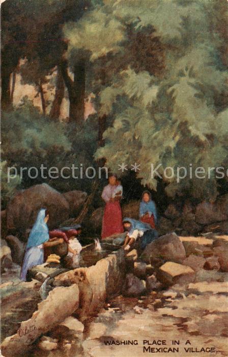 Verlag Tucks Oilette Serie Nr. Nr.7950 Washing Place Mexican Village