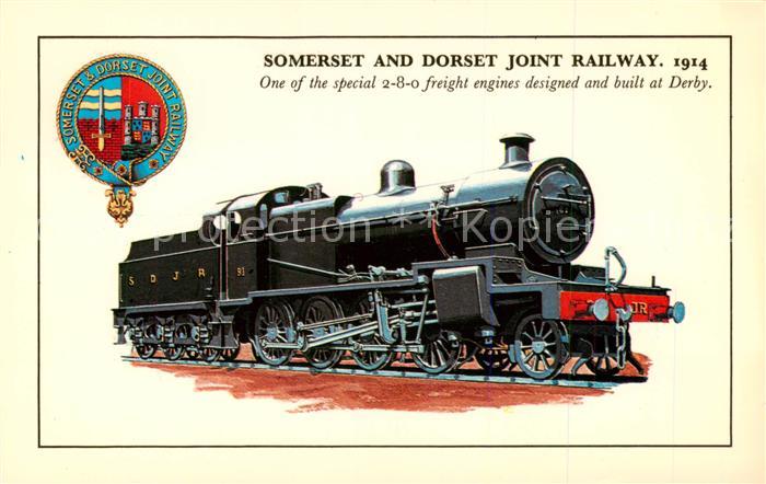 Eisenbahn Railway Chemin de Fer Somerset and Dorset Joint Railway 1914