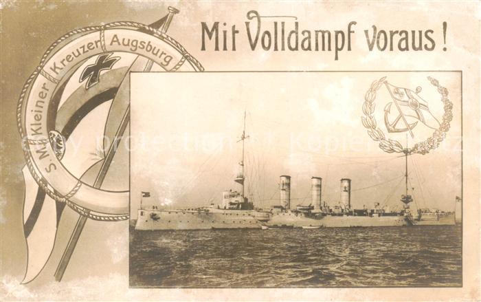 Dampfer Oceanliner S.M. Kleiner Kreuzer Augsburg