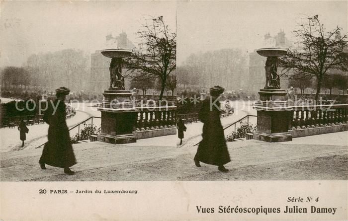 Stereoscopkarte Paris Jardin du Luxembourg Julien Damoy
