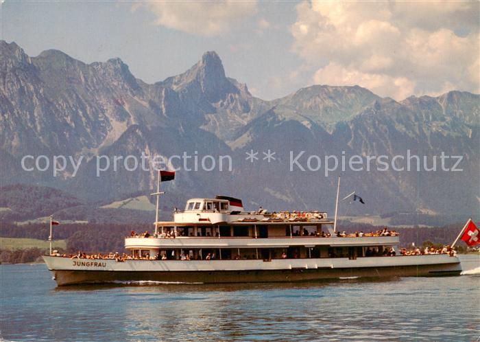Dampfer Binnenschifffahrt Bern Loetschberg Simplon Bahn Thunersee Jungfrau Beatu