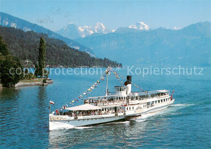 Dampfer Seitenrad Thunersee DS Bluemliesalp