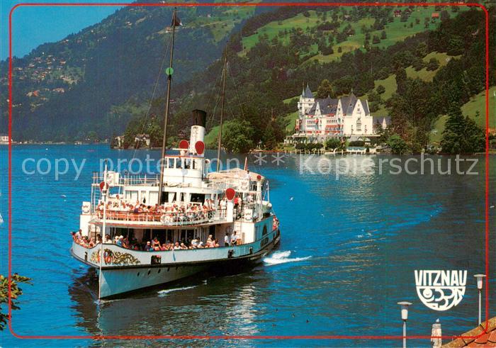 Dampfer Seitenrad Vitznau Stadt Luzern