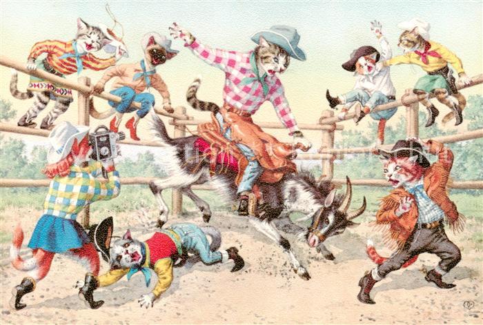 Vermenschlicht Ziege reiten