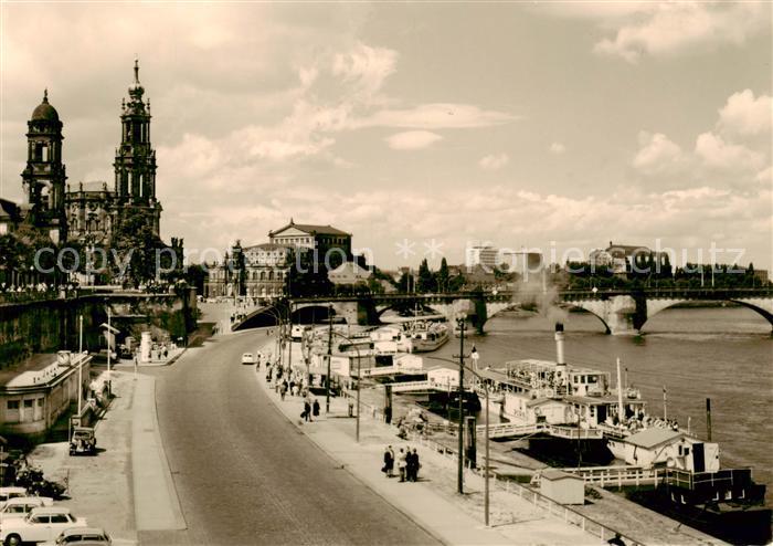 Dampfer Seitenrad Dresden Terrassen Ufer