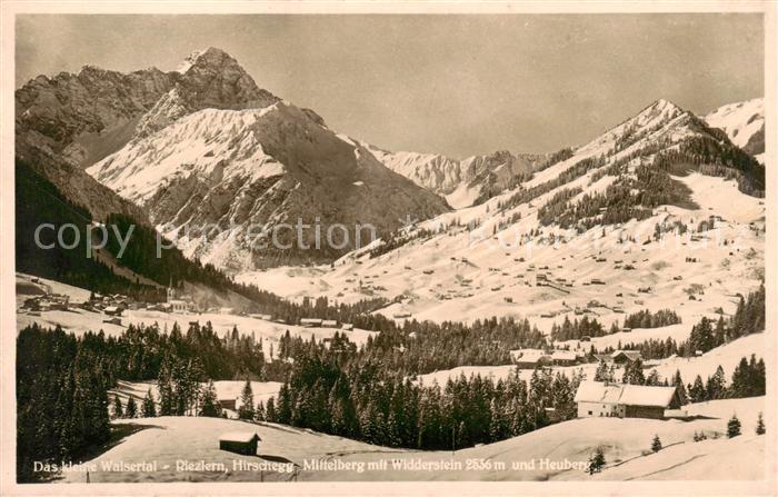 Kleinwalsertal Vorarlberg AT mit Riezlern Hirschegg Mittelberg Widderstein und H