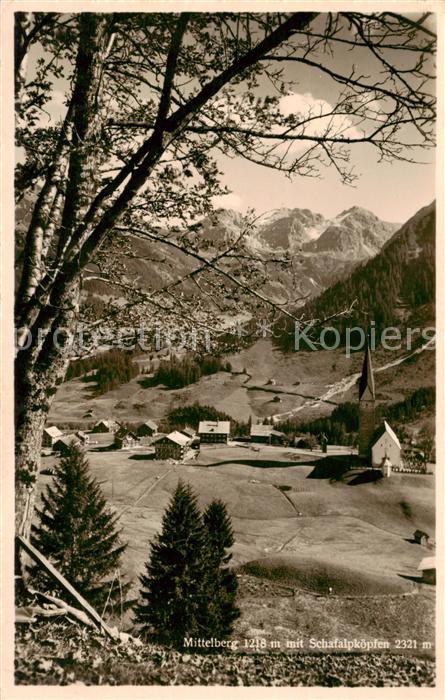 Mittelberg Kleinwalsertal AT mit Schafalpkoepfen