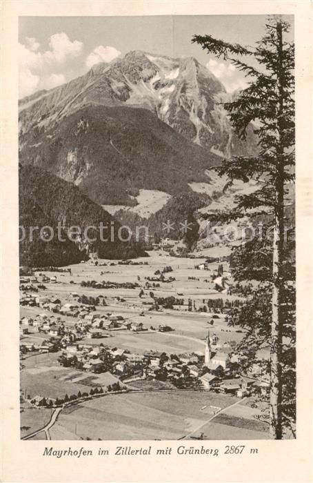 Mayrhofen Zillertal AT mit Gruenberg