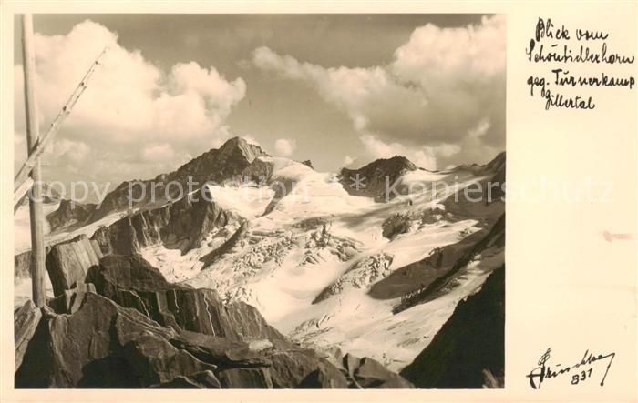 Turnerkamp 3420m Zillertal Tirol AT Blick vom Schönfidlerhorn