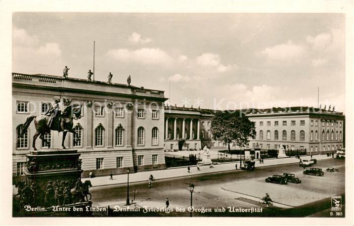 BERLIN  CITY Unter den Linden Denkmal Friedrichs des Grossen und Universitaet
