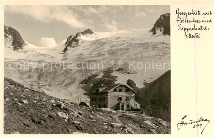 Greizerhuette 2226m Zillertal Torol AT mit Floitenkees und Trippachsattel