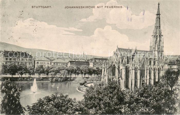 STUTTGART  CITY Johanneskirche mit Feuersee