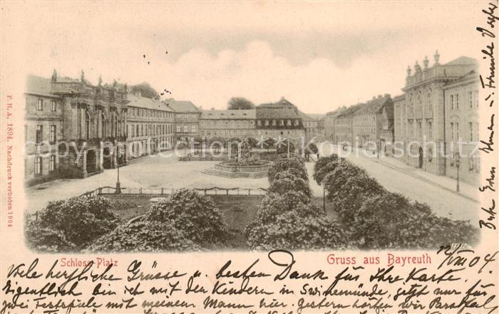 BAYREUTH Bayern Schloss Platz